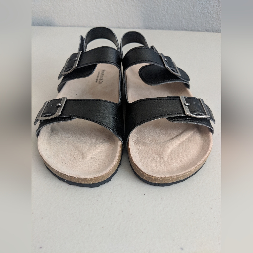 Kids Unisex Black Sandals Comfort Outfoors Summer Beach Birkenstock Style - Picture 4 of 9